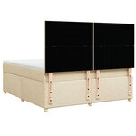 vidaXL Sommier à lattes de lit avec matelas Crème 180x200 cm Tissu