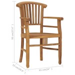 Vidaxl chaises de jardin 2 pièces bois de teck solide