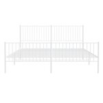 vidaXL Cadre de lit métal sans matelas et pied de lit blanc 193x203 cm