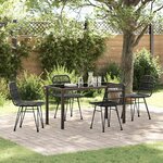 vidaXL Ensemble de salle à manger pour jardin 5 Pièces Noir Poly rotin