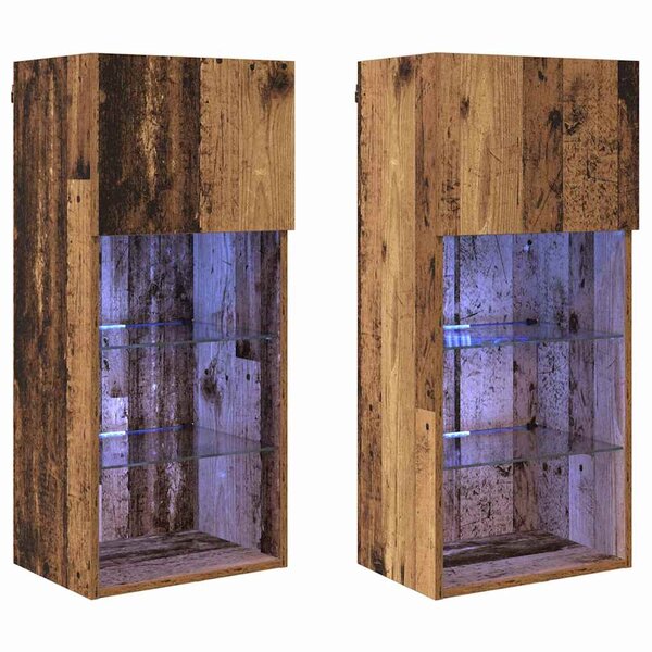 vidaXL Meubles TV muraux 2 Pièces Bois Ancien 40 5 x 30 x 90 cm