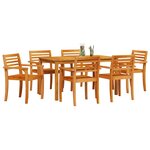 vidaXL Ensemble de salle à manger pour jardin 7 Pièces Marron