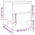 vidaXL Tables de chevet 2 Pièces chêne fumé 40x35x50 cm bois ingénierie