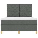 vidaXL Lit à ressorts avec matelas Gris foncé 160 x 200 cm tissu