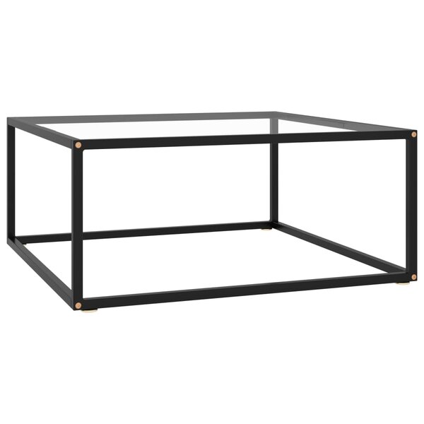 vidaXL Table basse Noir avec verre trempé 80x80x35 cm
