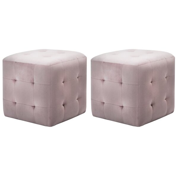 vidaXL Tables de chevet 2 Pièces Rose 30x30x30 cm Tissu velours