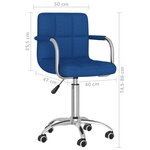 vidaXL Chaise pivotante de salle à manger Bleu Tissu