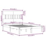 Vidaxl cadre de lit blanc bois massif 200x200 cm
