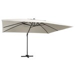 vidaXL Parasol de jardin en porte-à-faux lumières LED mât en aluminium