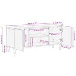 vidaXL Meuble TV 105x33x46 cm en bois massif de manguier