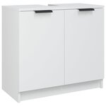 vidaXL Ensemble d'armoires salle de bain 3 Pièces blanc bois d'ingénierie