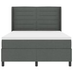 vidaXL Lit à ressort LED avec matelas Gris foncé 140 x 200 cm tissu