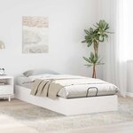vidaXL Cadre de lit ottoman avec rangement Blanc 80 x 200 cm