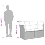 vidaXL Salon de jardin 9 Pièces avec coussins gris résine tressée