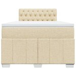 vidaXL Sommier à lattes de lit avec matelas Crème 120x200 cm Tissu