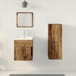 vidaXL Set de Meubles pour Salle de Bain avec porte 3 Pièces Bois Ancien