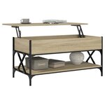 vidaXL Table basse chêne sonoma 100x50x50cm bois d'ingénierie et métal