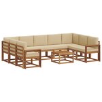 vidaXL Ensemble de canapés d'extérieur 10 pc Naturel et Beige