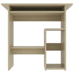 Bureau table poste de travail meuble d'ordinateur informatique étude chêne sonoma 80 x 45 x 74 cm bois d’ingénierie brun 02_0023660
