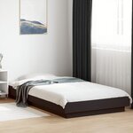 vidaXL Cadre de lit avec lumières LED noir 75x190 cm bois d'ingénierie
