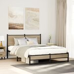 vidaXL Cadre de lit en métal sans matelas chêne sonoma 137x190 cm