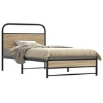vidaXL Cadre de lit sans matelas 90x200cm chêne fumé bois d'ingénierie