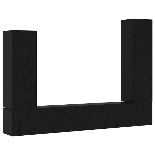 vidaXL Ensemble de Meubles TV 4 Pièces Mural Chêne Noir Bois Ingénierie