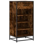 vidaXL Étagère à chaussures chêne fumé 48x38x97 5 cm bois d'ingénierie