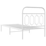vidaXL Cadre de lit métal avec tête de lit blanc 90x200 cm