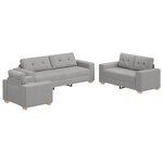 Canapé 3 places vidaXL avec coussins en tissu gris
