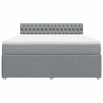 vidaXL Sommier à lattes de lit avec matelas Gris clair 180x200cm Tissu