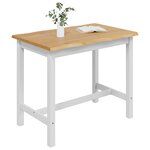 VidaXL Table haute EKAI Blanc 112 x 70 x 91 cm Bois de pin massif