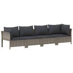 vidaXL Salon de jardin 9 Pièces avec coussins Gris Résine tressée