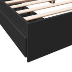 vidaXL Cadre de lit avec tiroirs sans matelas noir 200x200 cm