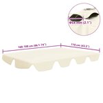 vidaXL Toit de rechange de balançoire crème 188/168x145/110 cm