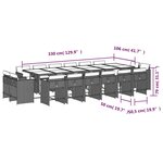 vidaXL Ensemble à manger de jardin 17 Pièces et coussins résine tressée