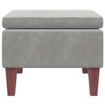 vidaXL Tabouret avec pieds en bois Gris clair Velours