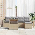 vidaXL Ensemble de canapé de jardin 6 Pièces beige et gris clair