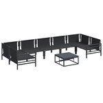 vidaXL Ensemble de canapé de jardin 8 Pièces Anthracite Acier
