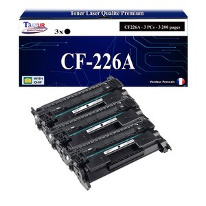 T3AZUR -3x Toners compatibles avec HP CF226A (26A) pour HP LaserJet Pro M402  M402d  M402dn  M402dne  M402dw  M402m  M402n  M426dw  M426fdn  M426fdw M426m
