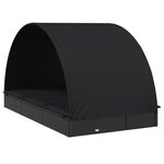 vidaXL Transat 2 places avec toit rond noir 211x112x140 cm