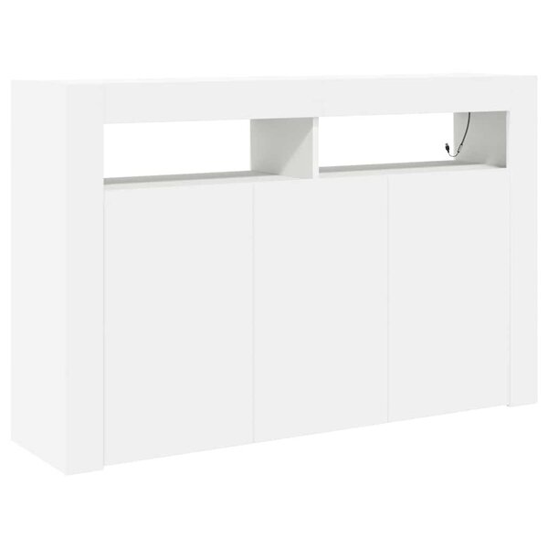 vidaXL Buffet Blanc 116 x 30 x 75 cm Bois d'ingénierie