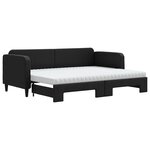 vidaXL Lit de jour avec lit gigogne et matelas noir 80x200 cm tissu