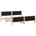 vidaXL Cadre de lit Marron et noir 200 x 200 cm Bois massif en pin