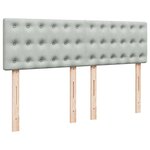 vidaXL Sommier à lattes de lit et matelas Gris clair 140x190cm Velours