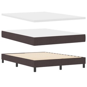 Lit Box Spring vidaXL avec Matelas Marron Foncé 140x190 cm Tissu