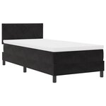Lit à ressorts vidaXL avec matelas et LED Noir 90x200 cm Velours