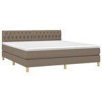 vidaXL Sommier à lattes de lit avec matelas LED Taupe 180x200 cm Tissu