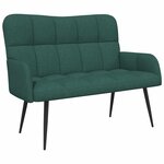 vidaXL Sofa 2 places Vert foncé 115 x 61 x 87 cm Tissu