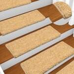Vidaxl tapis d'escalier 5 pièces 65x25 cm beige